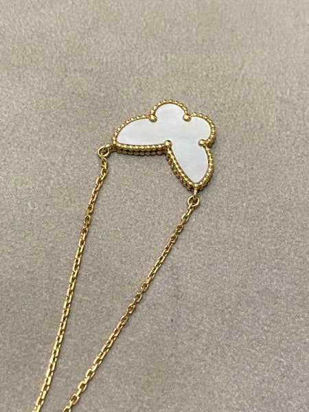 Van Cleef & Arpels 18K Yellow Gold MOP Alhambra Butterfly Necklace