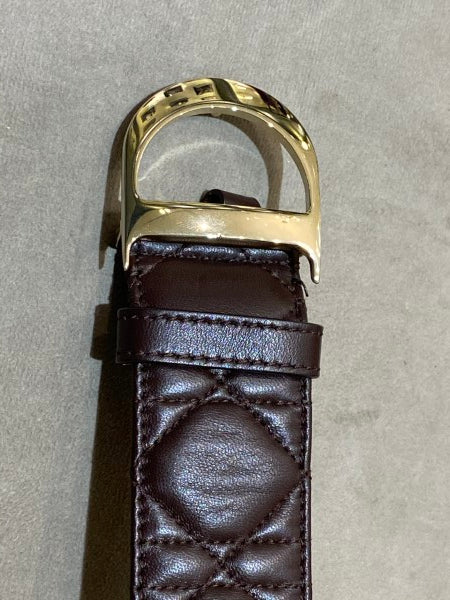 Christian Dior Brown Cannage Belt