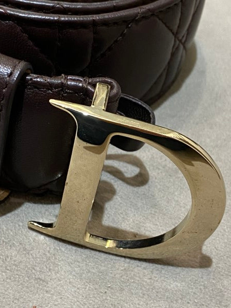 Christian Dior Brown Cannage Belt