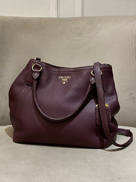 Prada Burgundy Vitello Daino Bag