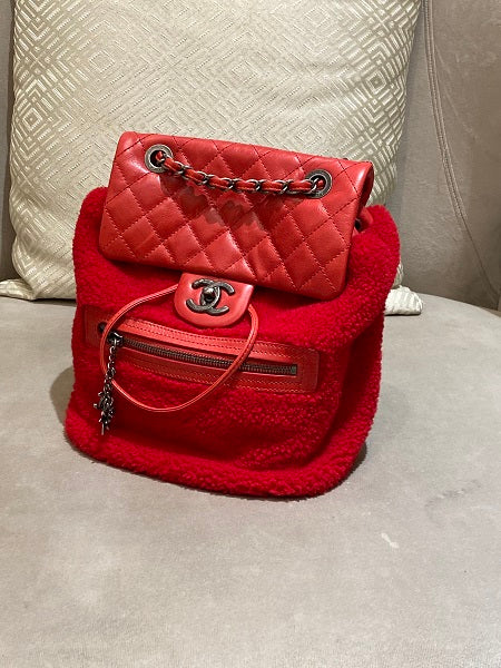 Chanel Red Quilted Classic Mountain Backpack Bag