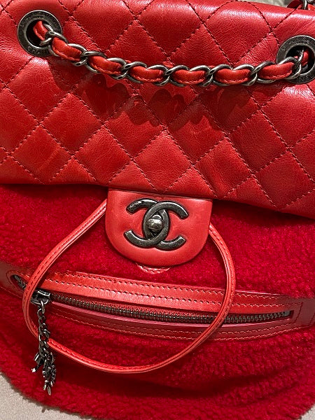 Chanel Red Quilted Classic Mountain Backpack Bag