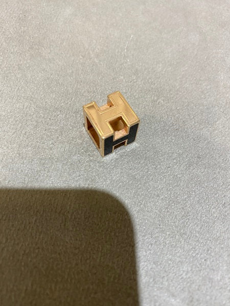 Hermes Black H Cube Pendant