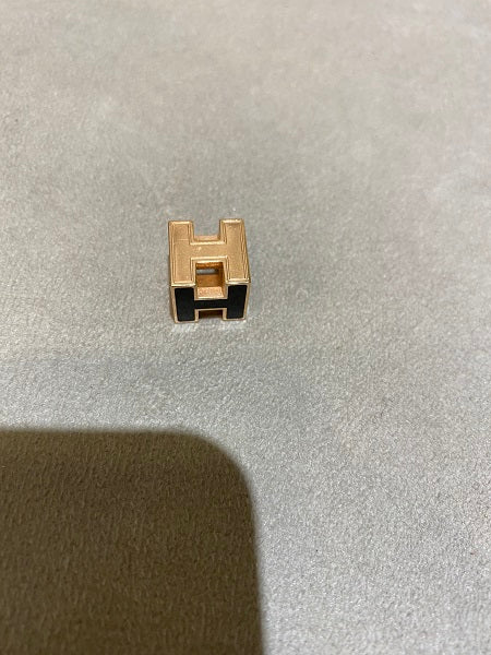 Hermes Black H Cube Pendant