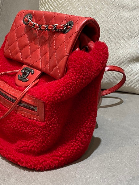 Chanel Red Quilted Classic Mountain Backpack Bag