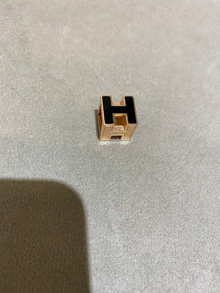 Hermes Black H Cube Pendant