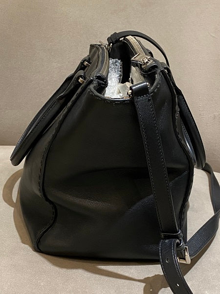 Prada Black Twin Pocket Tote Stitched City Bag