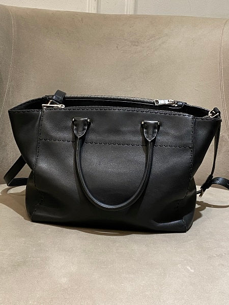 Prada Black Twin Pocket Tote Stitched City Bag