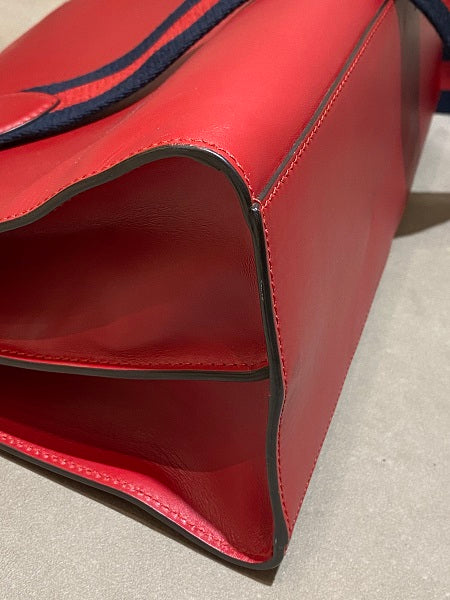 Gucci Red Bamboo Two Way Bag