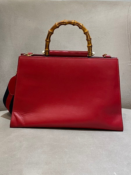 Gucci Red Bamboo Two Way Bag