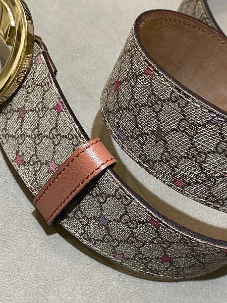 Gucci Multicolor GG Monogram Supreme Star Print Belt 38