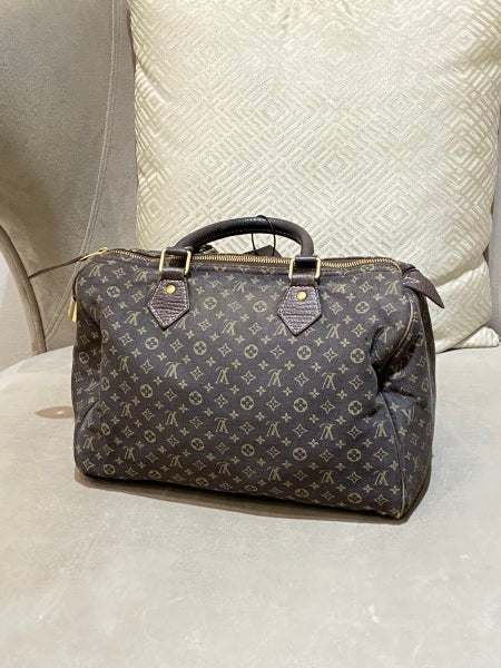 Louis Vuitton Brown Monogram Linen Speedy 30 Bag