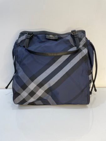 Burberry Bicolor Nova Check Buckleigh Packable Tote Bag