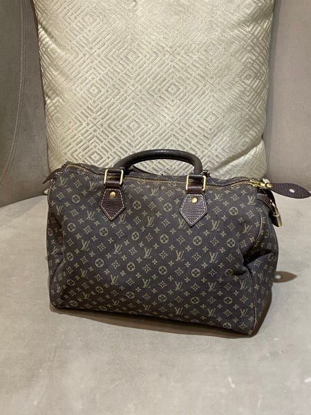 Louis Vuitton Brown Monogram Linen Speedy 30 Bag