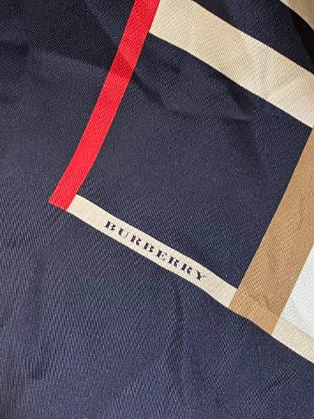 Burberry Tricolor Silk Square Scarf