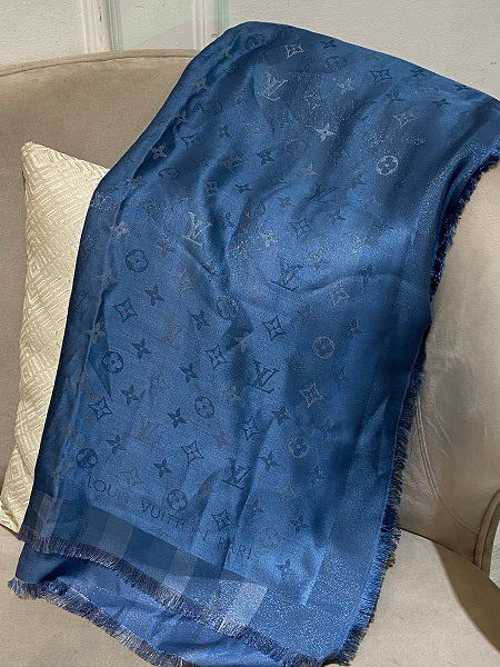 Louis Vuitton Blue Monogram Shawl