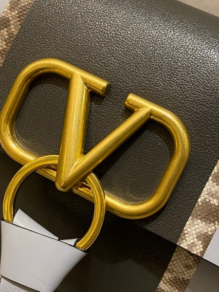Valentino Bicolor V Ring Shoulder Bag