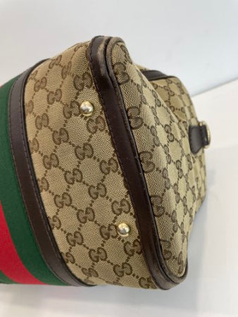 Gucci Tricolor GG Vintage Web Boston Bag