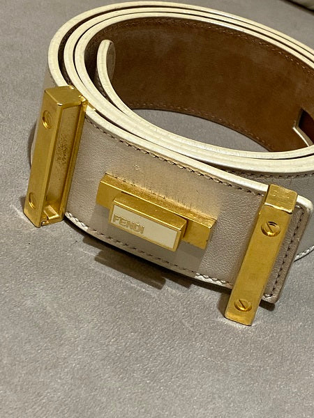 Fendi white belt hotsell