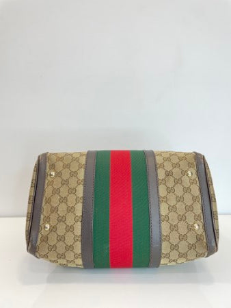 Gucci Tricolor GG Vintage Web Boston Bag