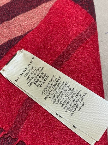 Burberry Red Haymarket Scarf