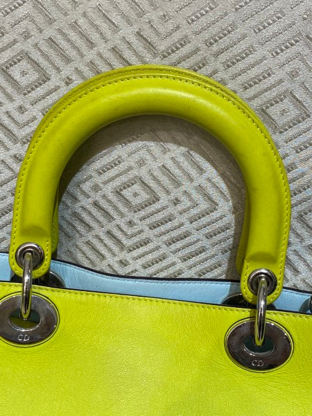 Christian Dior Neon Green Diorissimo Medium Bag