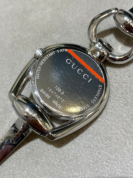 Gucci Stainless Steel Diamond Horsebit Watch