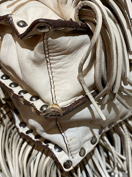 Prada Beige Fringe Tote Bag