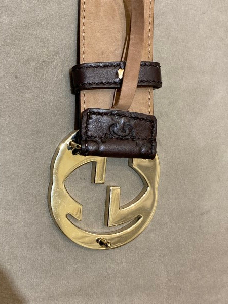 Gucci Brown GG Guccissima Belt 36