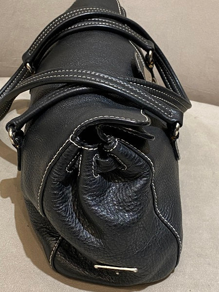 Prada Black Easy Vitello Satchel Bag