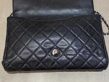 Chanel Black Quilted Chain Clutch