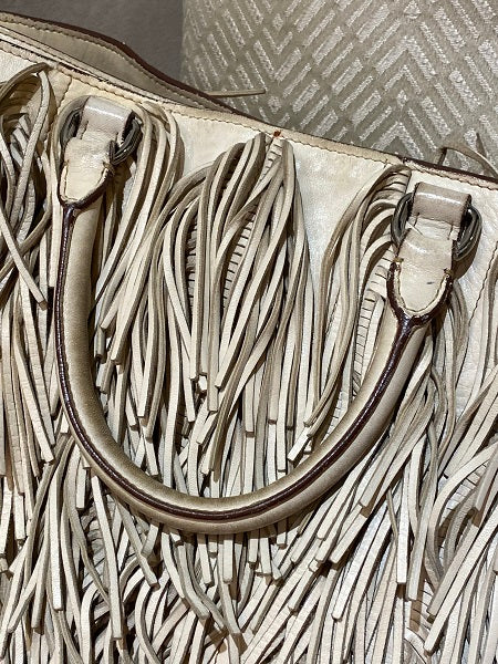 Prada Beige Fringe Tote Bag