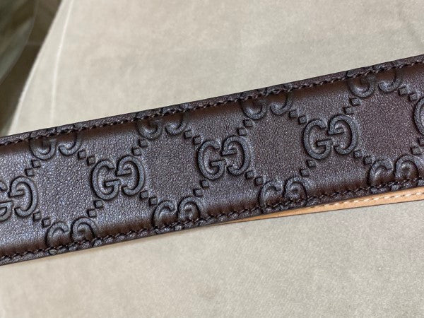 Gucci Brown GG Guccissima Belt 36