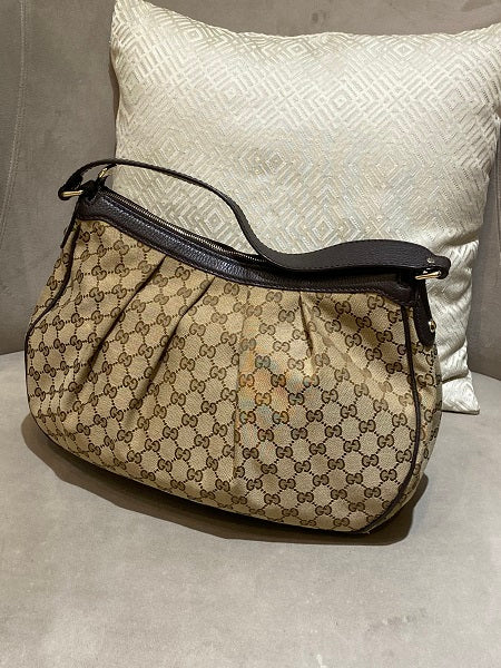 Gucci Ebony GG Canvas Sukey Hobo Bag