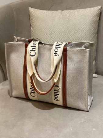 Chloe Bicolor Woody Large Tote Bag