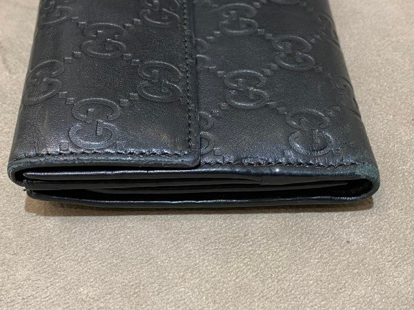 Gucci Black GG Guccissima Continental Wallet