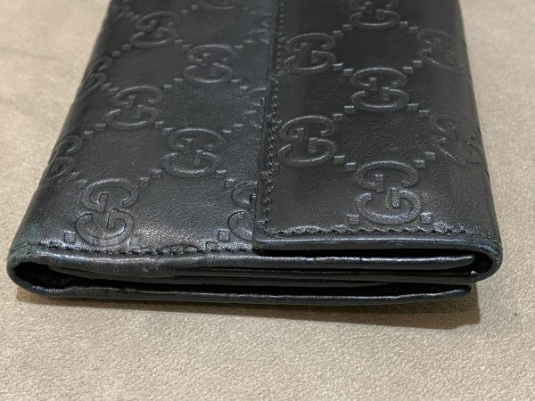 Gucci Black GG Guccissima Continental Wallet