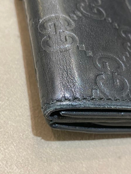 Gucci Black GG Guccissima Continental Wallet