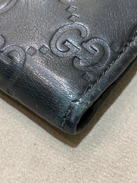 Gucci Black GG Guccissima Continental Wallet