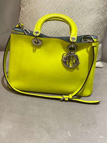 Christian Dior Neon Green Diorissimo Medium Bag