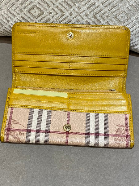 Burberry Yellow Haymarket Continental Wallet