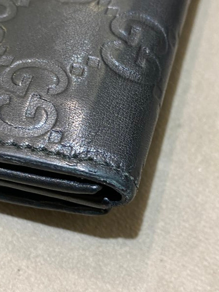 Gucci Black GG Guccissima Continental Wallet