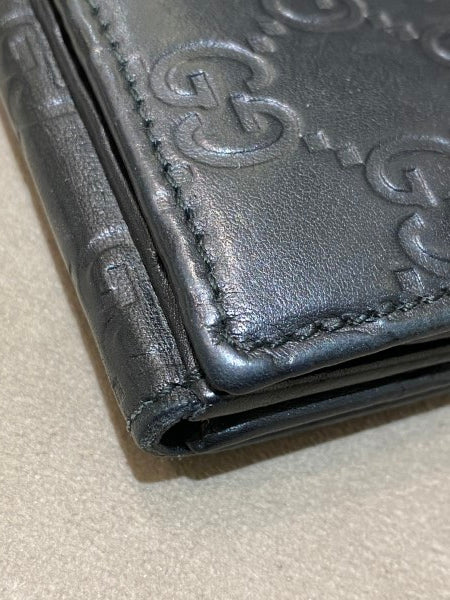 Gucci Black GG Guccissima Continental Wallet