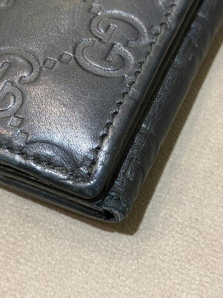 Gucci Black GG Guccissima Continental Wallet