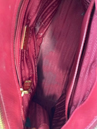 Prada Red Saffiano Tote Bag