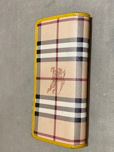 Burberry Yellow Haymarket Continental Wallet