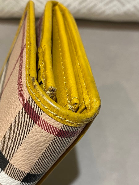 Burberry Yellow Haymarket Continental Wallet