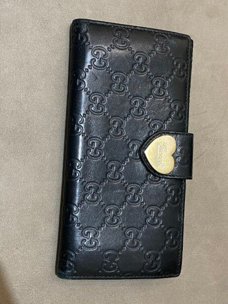 Gucci Black GG Guccissima Continental Wallet