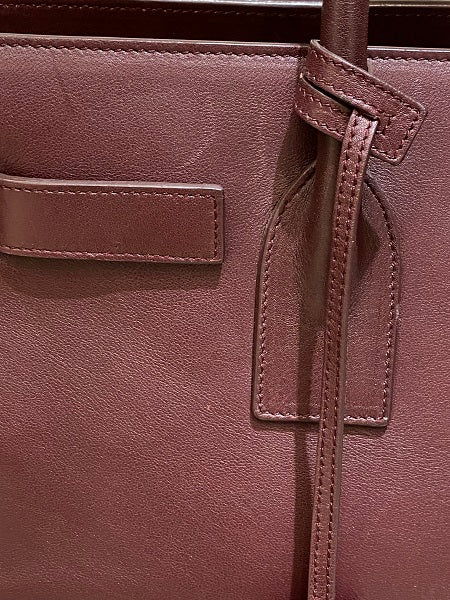 YSL Burgundy Sac De Jour Medium Bag