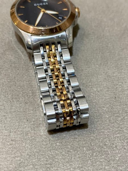 Gucci silver and rose gold watch hotsell